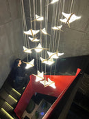 Axyaa Nordic Bird Chandelier: Modern LED Pendant for Home, Restaurant & Staircase