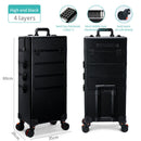 Axyaa Makeup Trolley Case with Wheels: 4-in-1 Organizer & Travel Vanity Case