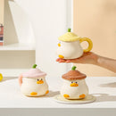 Axyaa Duck Ceramic Mug - Creative Cartoon Coffee Tea Cup for Kids