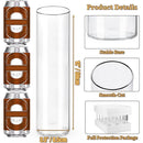 Clear Glass Cylinder Vases 12 Inch Tall for Centerpieces, Wedding Decor, or Floating Candles by Axyaa