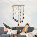 Axyaa Agate 7 Chakra Gem Dream Catcher Wall Decor Moon Gemstone Wind Chime