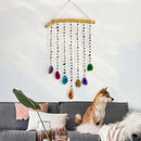 Axyaa Agate 7 Chakra Gem Dream Catcher Wall Decor Moon Gemstone Wind Chime