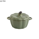 Axyaa Pumpkin Soup Bowl Set of 4 - Ceramic Fruit Salad Plate, Dessert Bowl & Snack Plate