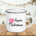 Axyaa Enamel Mug Super Teacher Print Creative Coffee Cup - Teacher Gifts