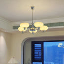 Axyaa French Style Glass Chandelier, Modern European Design for Home Living Spaces
