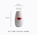 Axyaa Red Lips Ceramic Vase: Branded Desk Decoration for Floral Arrangement