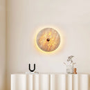 Axyaa Circular Marble Sconce LED Lamp for Living Room, Bedroom, or Foyer