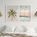 Axyaa Coastal Palm Trees Canvas Print for Modern Farmhouse Decor