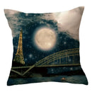 Axyaa Peach Leather Scenery Pillowcase for Home & Office Décor
