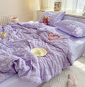 Axyaa Summer Seersucker Comforter Quilt - Cool & Refreshing Machine Washable Blanket