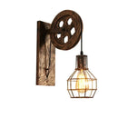 Axyaa Retro LED Wall Lamp with Adjustable Iron Pulley for Home Decor