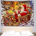 Axyaa Santa Claus and Kids Wall Tapestry for Festive Living Room Decor