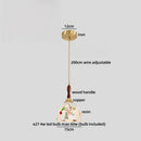 Axyaa Ceramic LED Pendant Light in White with Gold & Copper Accents