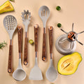 Axyaa Silicone Kitchenware Set with Storage Rack - 8 Piece Cooking Tools
