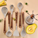 Axyaa Silicone Kitchenware Set with Storage Rack - 8 Piece Cooking Tools