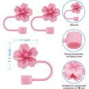 Flower Silicone Tumbler Straw Toppers for Axyaa Stanley Cups
