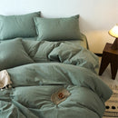 Axyaa Washed Cotton Duvet Cover Set - Blue, Soft, Breathable, Four Season Bed Linens