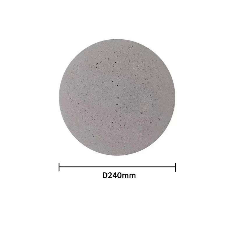 Axyaa Circular Cement Wall Lamp Gray Sconce Light for Modern Home Decor