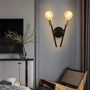 Axyaa Modern 2-Head Wall Sconce in Black & Gold for Bedroom, Living, Dining Room