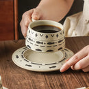 Axyaa Stoneware Latte Mug Set Cup & Saucer Japanese Style Ceramic Beverage