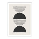 Axyaa Abstract Circle Wall Art Print - Minimalist Boho Decor for Living Room