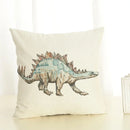 Axyaa Dinosaur Print Cotton Linen Pillowcase for Home Decor