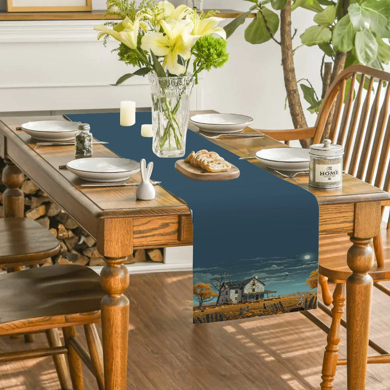 Axyaa Farmhouse Skeleton Table Runner for Home Wedding Party Centerpieces