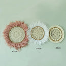 Rattan Grass Weaving Wall Decor, Moroccan Style, Axyaa Livingroom Bedroom Background