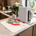 Axyaa Halloween Bat Drying Mat: Absorbent Anti-Slip Placemat for Table Cup Drying
