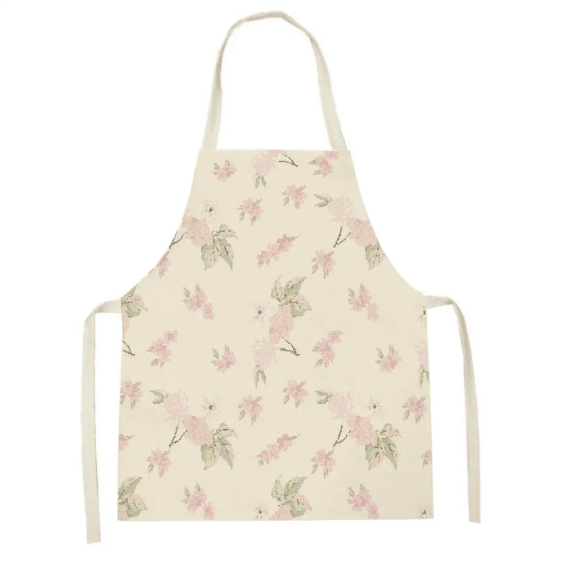 Axyaa Pink Tulip Kitchen Apron for Men and Women - Minimalist Floral Plant Design