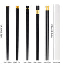 Axyaa Portable Alloy Chopsticks Set Non Slip Dishwasher Safe Sushi Sticks