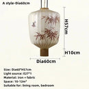 Axyaa Hand-painted Bamboo Leaf Lantern Pendent Lamp for Hotel Restaurant Decor