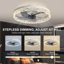 Axyaa 6-Speed Ceiling Fan with LED Light, 3-Color Wind, Home Decoration
