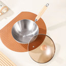 Axyaa Stainless Steel Small Wok Frying Pan for Induction Cooker and Gas Stove