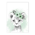Axyaa Animal Lion Koala Green Wall Poster Nursery Art Prints Canvas Painting