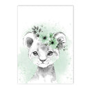 Axyaa Animal Lion Koala Green Wall Poster Nursery Art Prints Canvas Painting