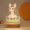 Axyaa Acrylic USB NightLight with Custom Name, Animal Design for Kids' Bedroom Décor
