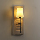 Axyaa French Wood Wall Lamp with Linen Lampshade for Bedroom Decor