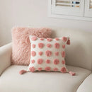 Axyaa Velvet Embroidered Pink Pillowcase Cojines 45X45 for Home and Sofa Decor