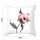 Axyaa Fresh Ink Flower Print Pillowcase: Perfect for Office, Living Room, Car Decor