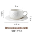 Axyaa Matte Stone Grain Ceramic Coffee Cup Set with Exquisite Camellia Design
