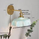 Axyaa Yellow Glass LED Wall Light Fixture Nordic Modern Bedside Lamp