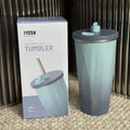Axyaa Insulated Cold Cup with Diamond-Shaped Straw for Portable Ice Cream Water.