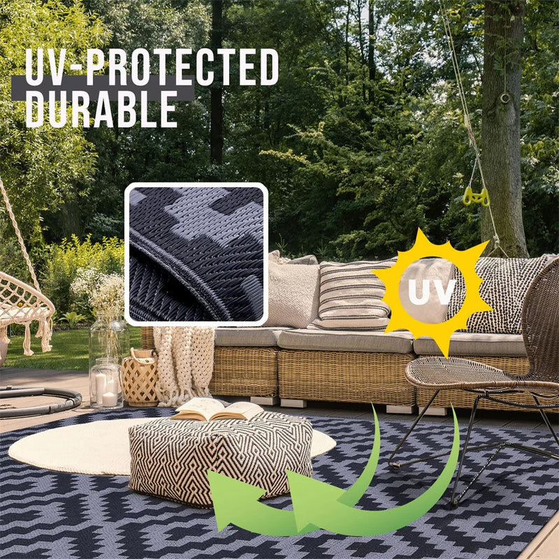 Axyaa Outdoor Straw Patio Rug - Waterproof and Durable for Camping and Picnics