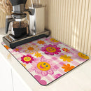 Axyaa Sunflower Anti-slip Draining Mat - Quick Dry Kitchen & Bathroom Absorbent Pad