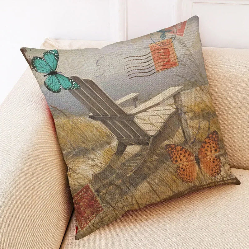 Retro Design Linen Pillowcase for Living Room & Bedroom by Axyaa