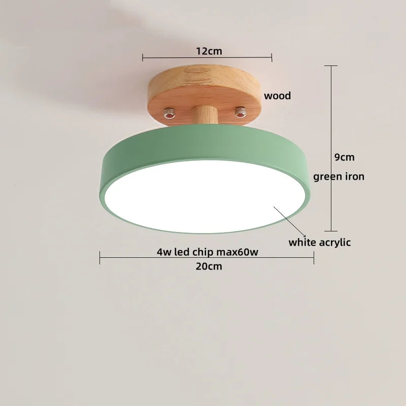 Axyaa LED Wood Acrylic Ceiling Light Fixture Wedge Nordic Living Room Lamp