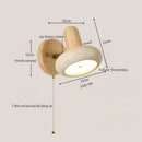 Axyaa LED Wall Sconce Yellow Travertine Pull Chain Switch, Mid Century Modern Style
