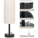 Axyaa LED Table Lamp with USB+Type-C Ports, Fully Dimmable Bedside Light