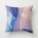 Axyaa Marble Ocean Sea Pattern Polyester Throw Pillow Cover - Home Sofa Decor